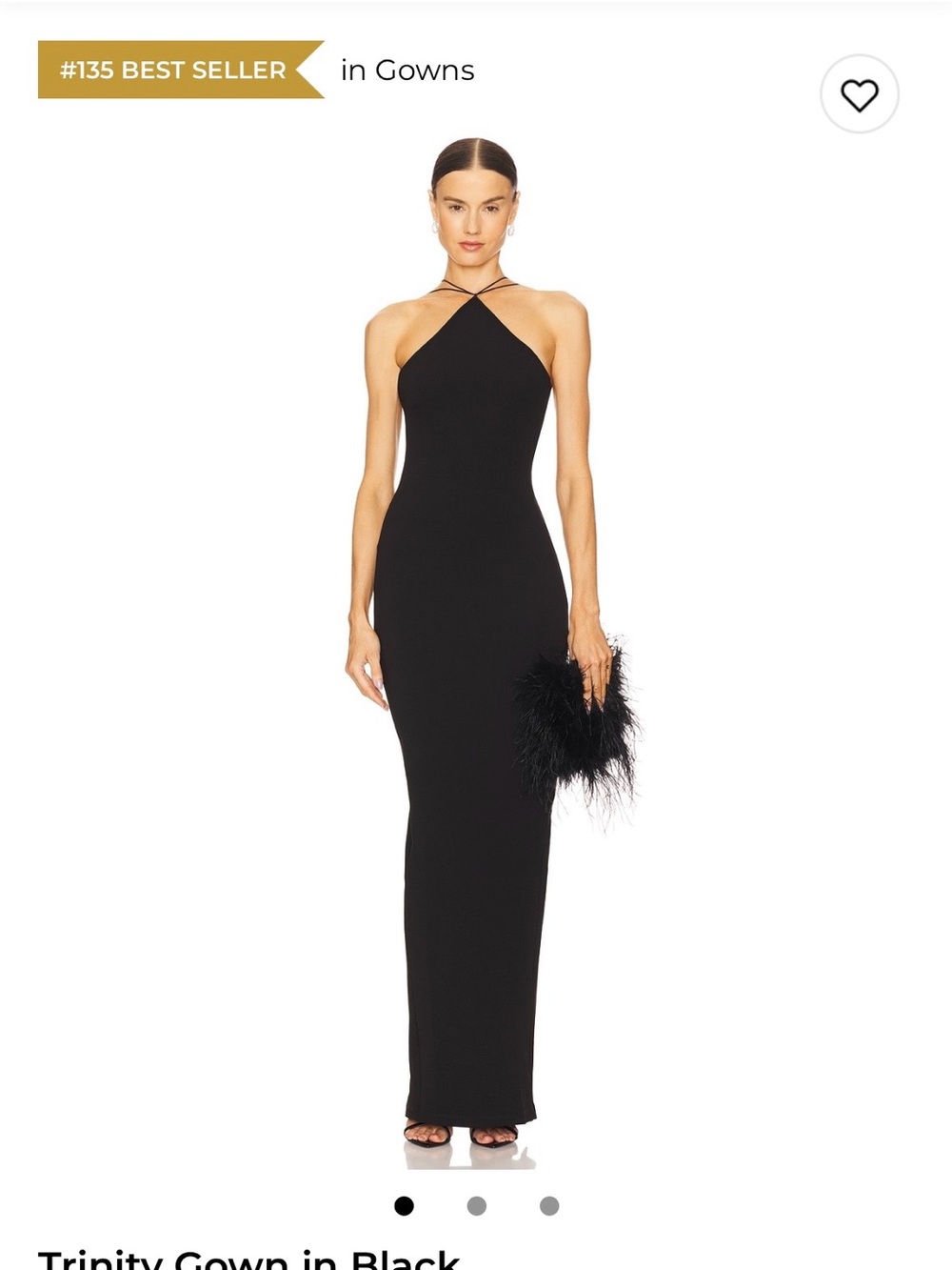 Nookie Black Halter Trinity Gown XS